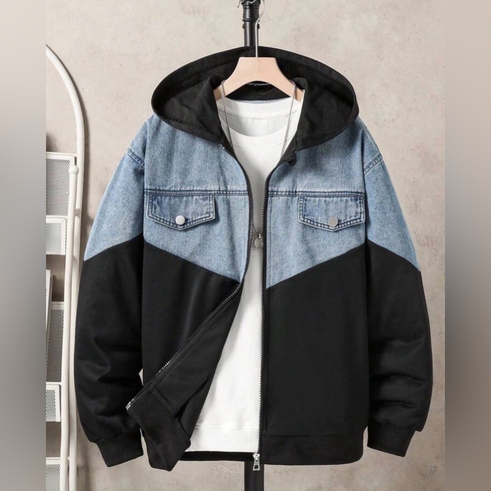 Youth black and denim jacket